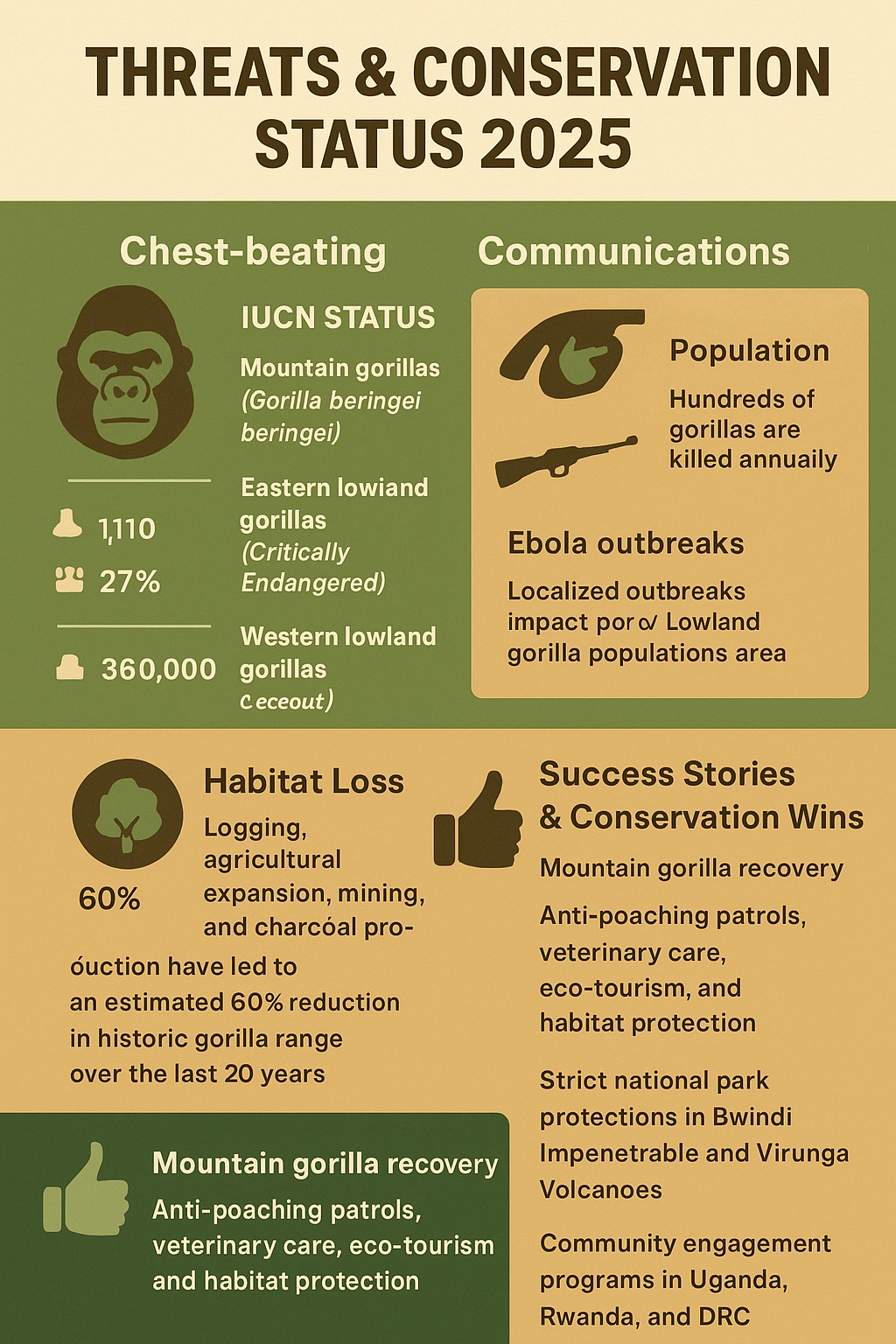 Silverback Gorilla Threats & Conservation Status 2025