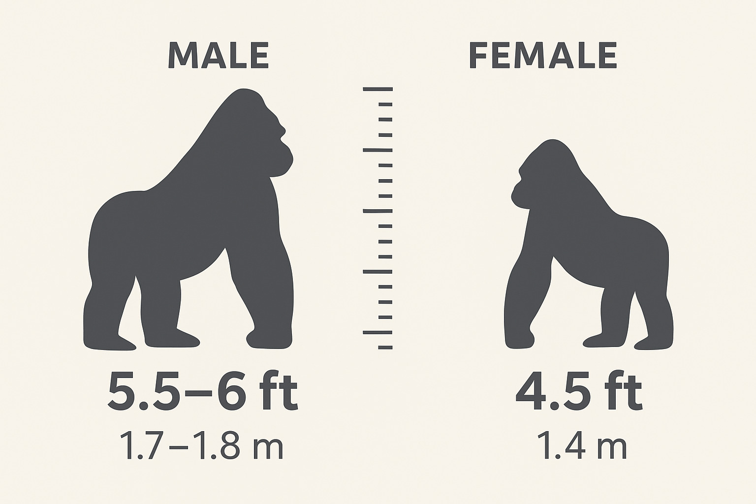 Silverback Gorilla Height