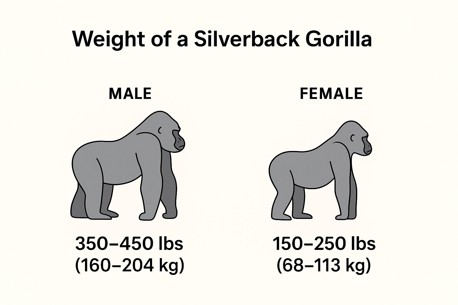 silverback gorilla weight