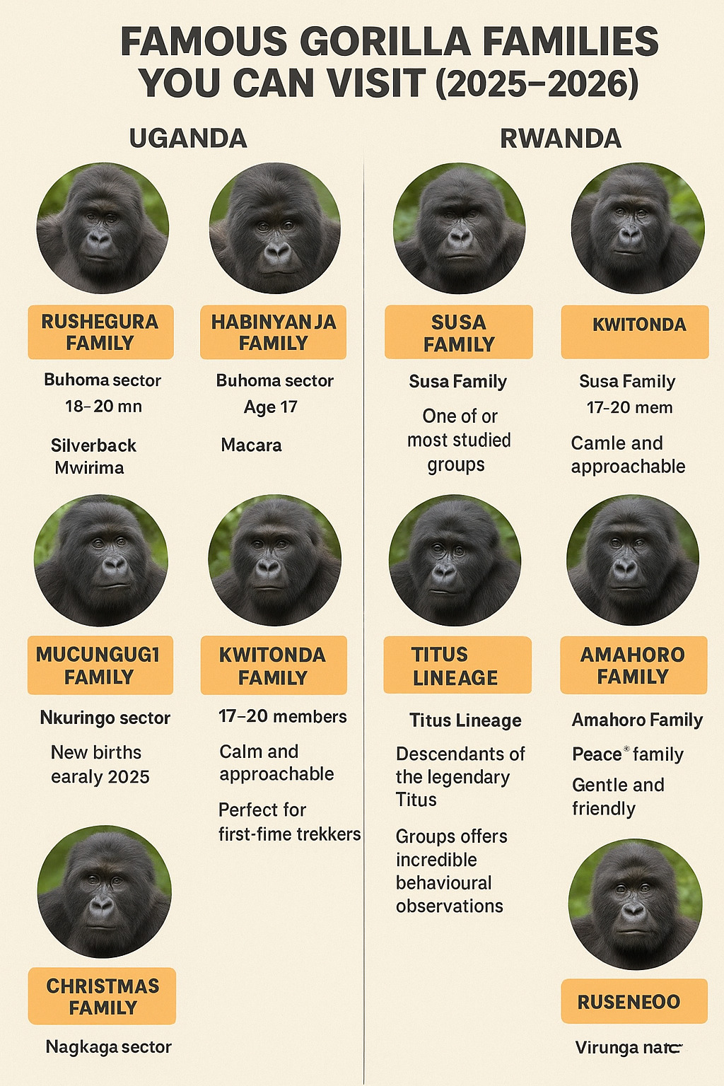 Gorilla Families & Famous