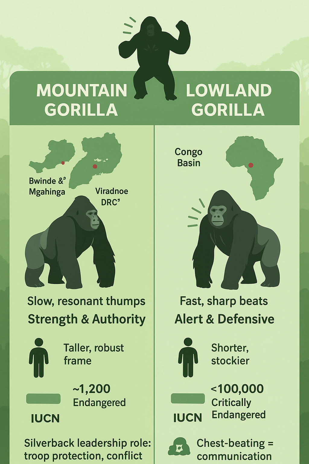 Mountain vs Lowland Gorilla Silverbacks