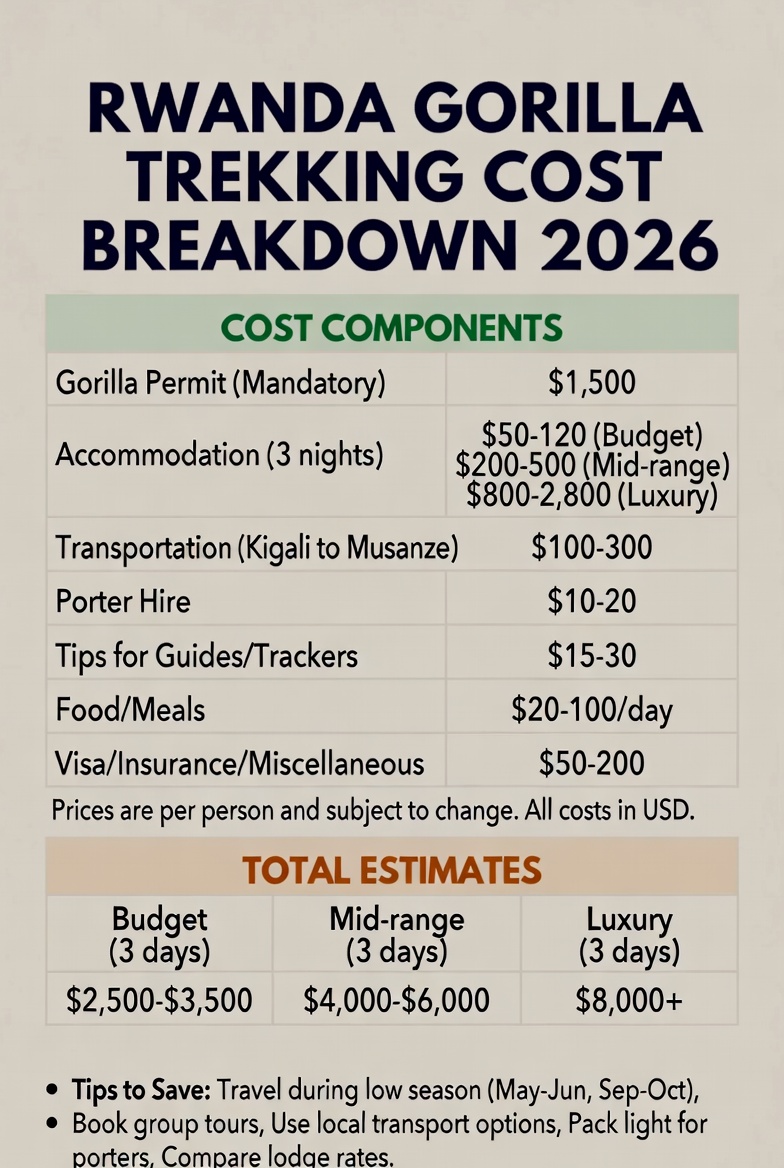 Rwanda Gorilla Trekking Prices