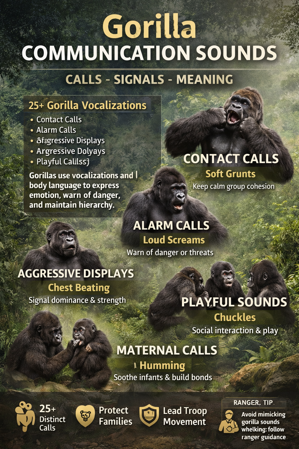 How do gorillas communicate? And what sound do they make?