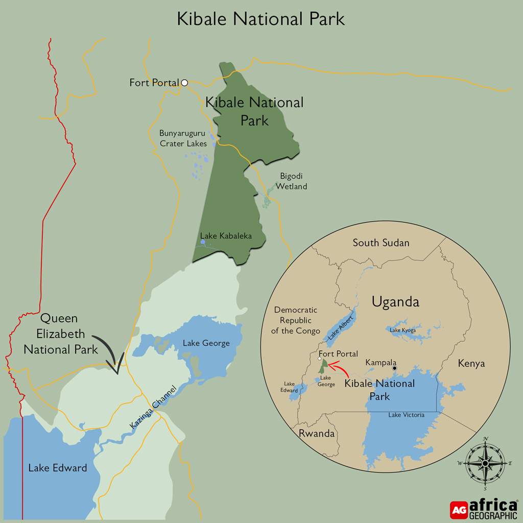 Kibale National Park Map and Geographic Position
